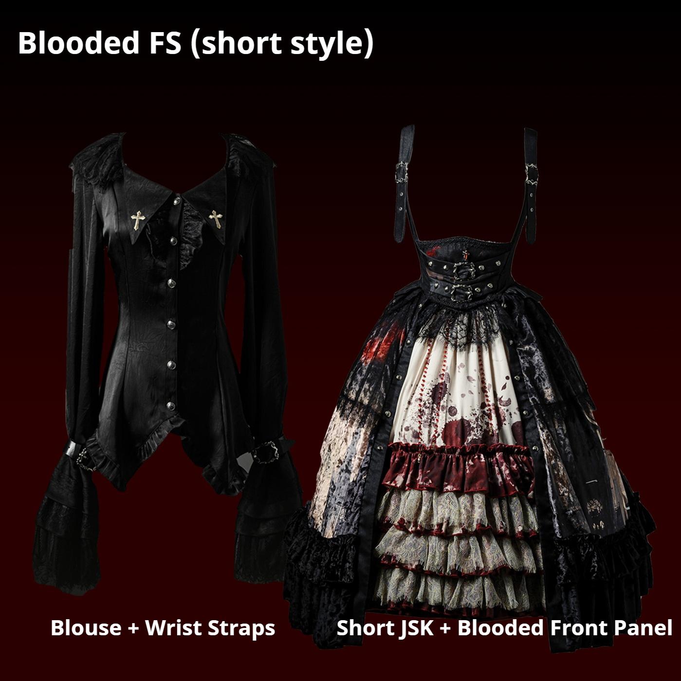 Caged Bird Hotel - Heretic Nun - Halloween Gothic Lolita JSK Dress & Blouse Set (2XL L M S XL) 43901:787760