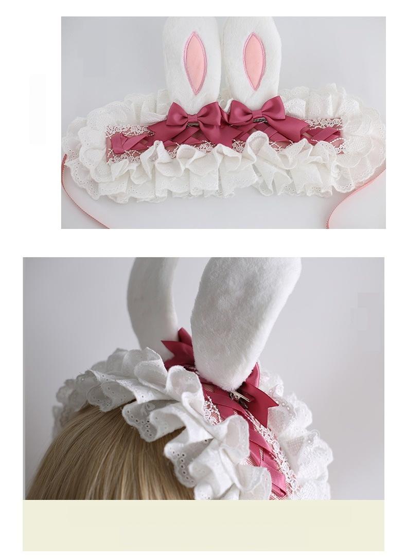 Xiaogui - Kawaii Lolita Headband with Bunny Ear Clip