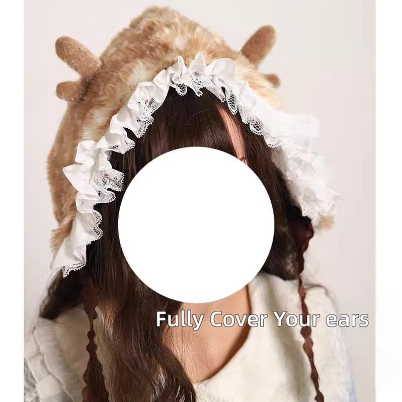 The Accessories' Story - Plush Kawaii Lolita Winter Hat, Deer Ear
