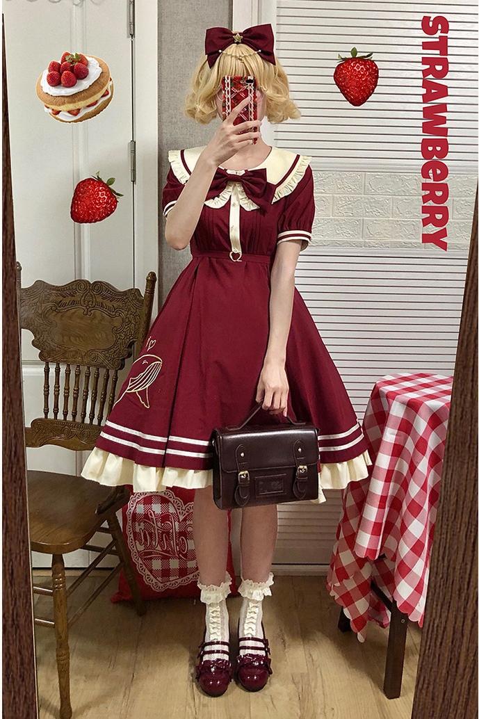 (BFM)Strawberry Witch~Summer Lolita Dress Sailor OP Daily Dress   