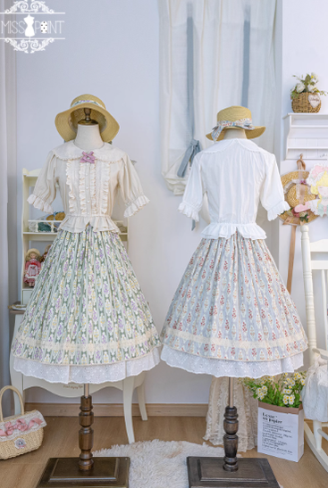 Miss Point~Little Anna~Country Lolita Cotton Floral Skirt   