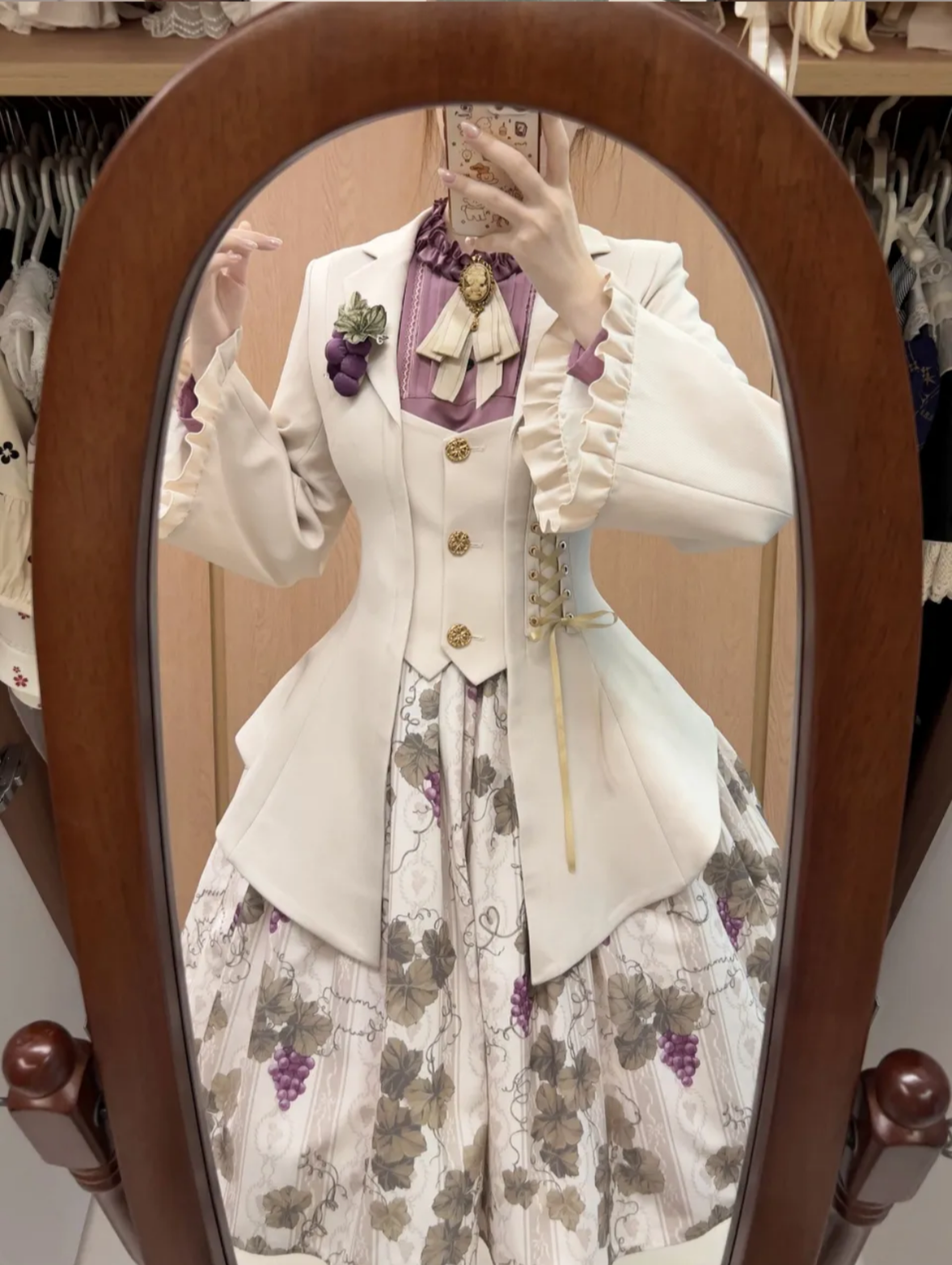 Pemberley Manor - Classic Lolita Slim Fit Coat, Notched Lapel Collar 45971:869968