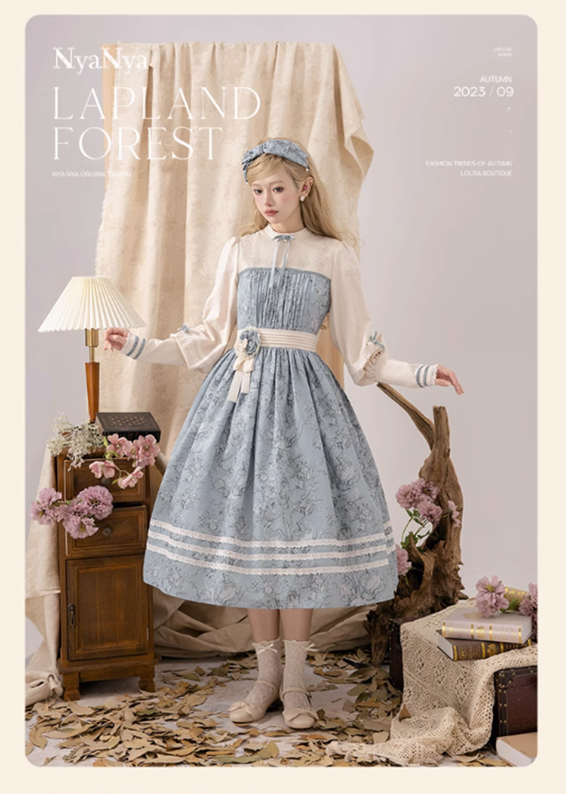 (Buyforme)NyaNya~ Lapland Forest~ Lolita Elegant Vintage Floral JSK OP Dress   