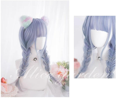 Alicegarden~Harajuku Style Gradient Blue Long Curly Wig   