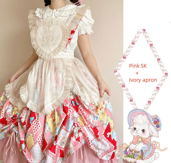 Southern Cross~Showa Kaleidoscope~Sweet Lolita OP SK and JSK with Rabbit Print 42127:727911