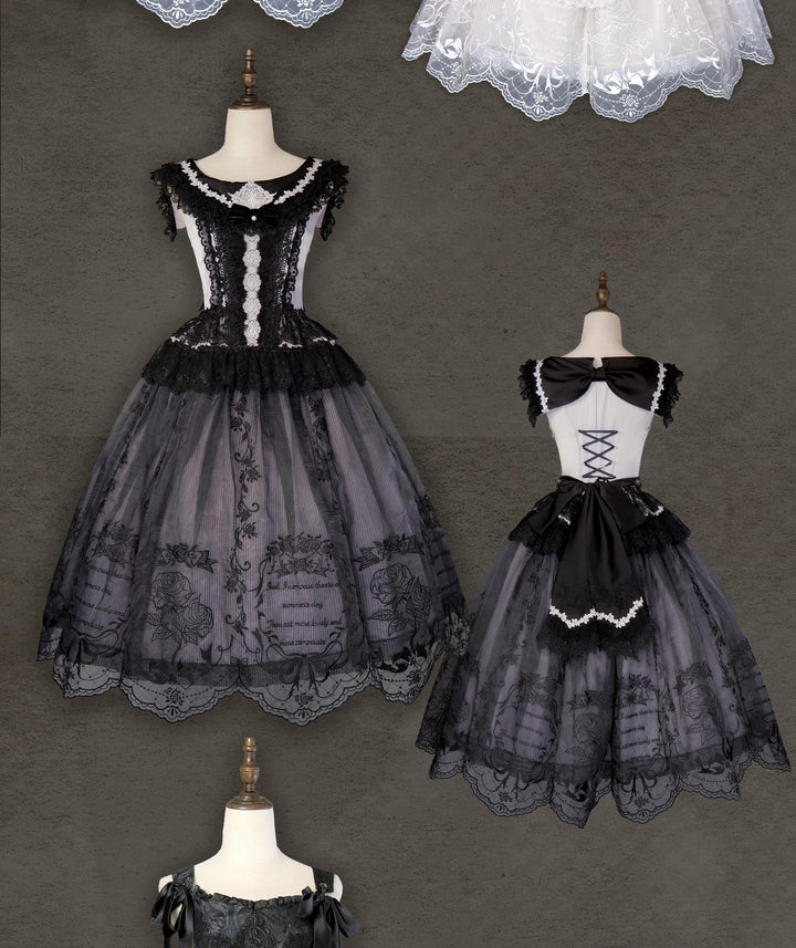 AuroraBorealis~Moonshadow~Gorgeous Wedding Lolita Dress Set Embroidered JSK SK and Bodice (L M S XL XS XXL) 41640:724974