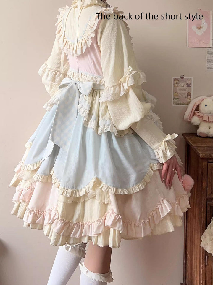 Uncle Wall Original~Sleep Macaron~Sweet Lolita OP Dress Solid Color Dress   