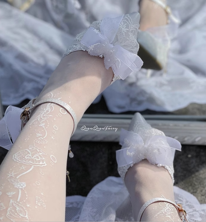 Sky Rabbit~Bridal Lolita Heels Wedding Shoes with Lace