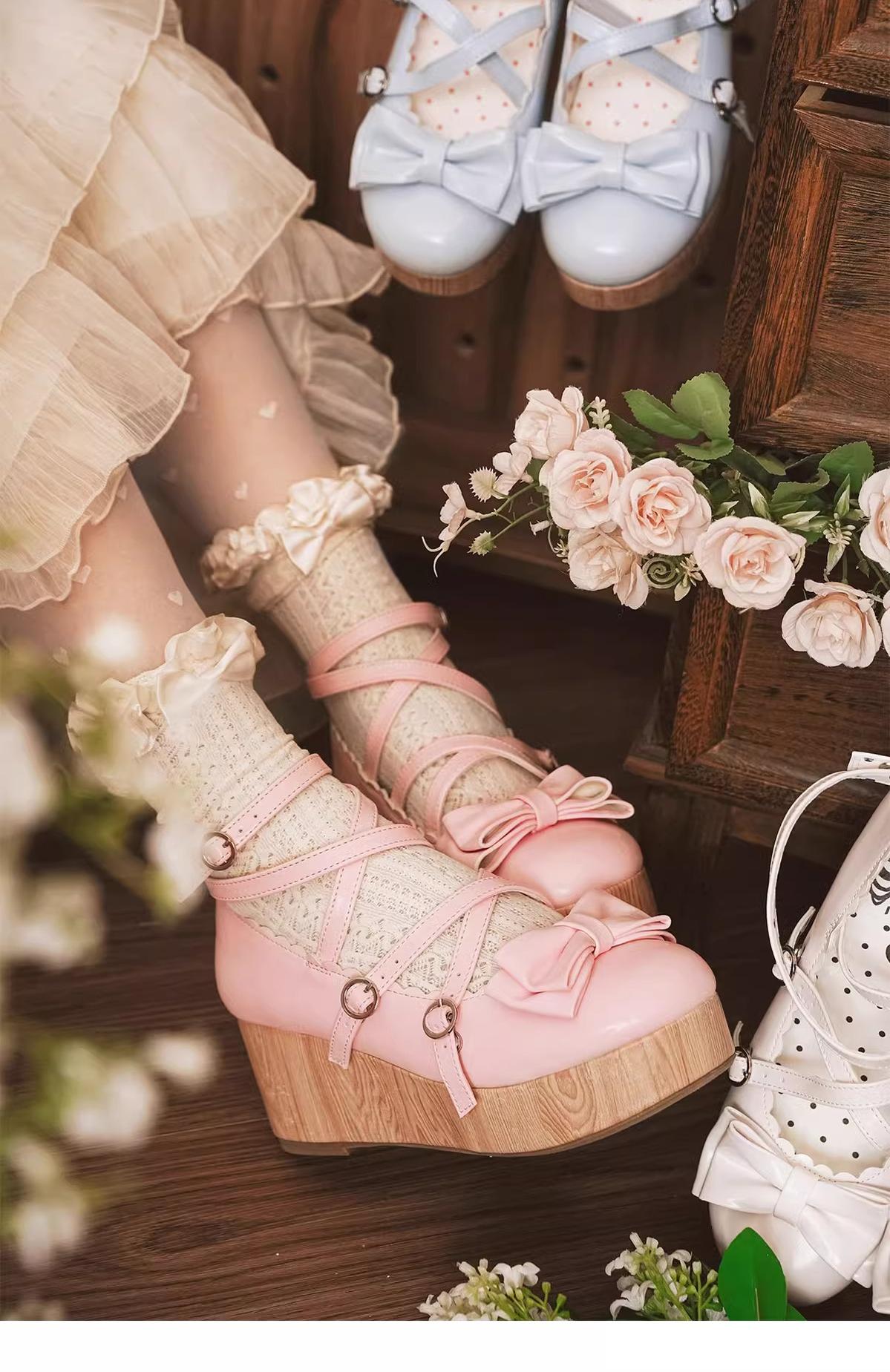 MODO - Old School Tata - Kawaii Lolita Hight Platform Shoes with Round Toe 42310:736263