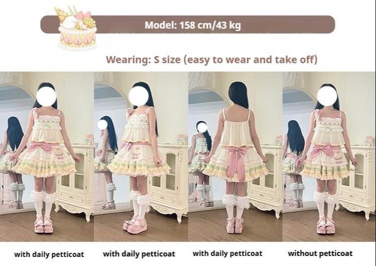 Mewroco~Decorative Cake~Sweet Lolita JSK Camisole Jumper Dress 42533:744549