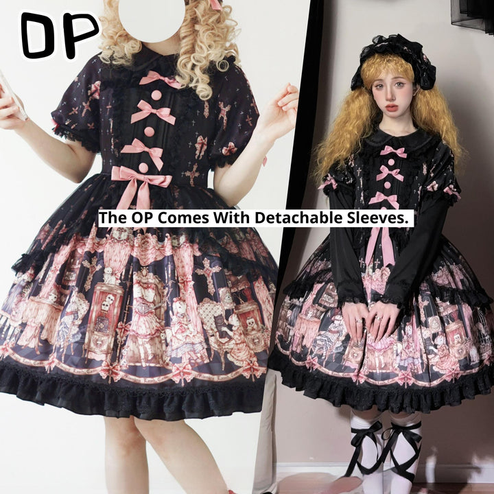 Uncle Wall Original~Missing Lamb Case~Gothic Lolita Dress Set with Sheep Prints (L M S) 42971:760753
