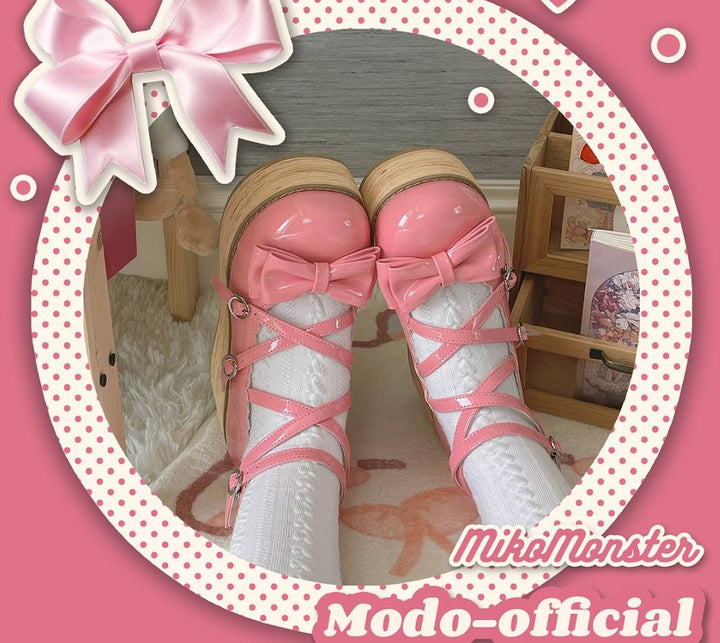 (BFM)Modo~Sweet Lolita Round-toe Platform Shoes Ankle Strap Shoes   