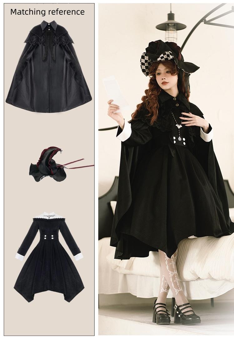 (BFM)With Puji~Gothic Lolita Cape Set~Pilgrim Detachable Cloak   