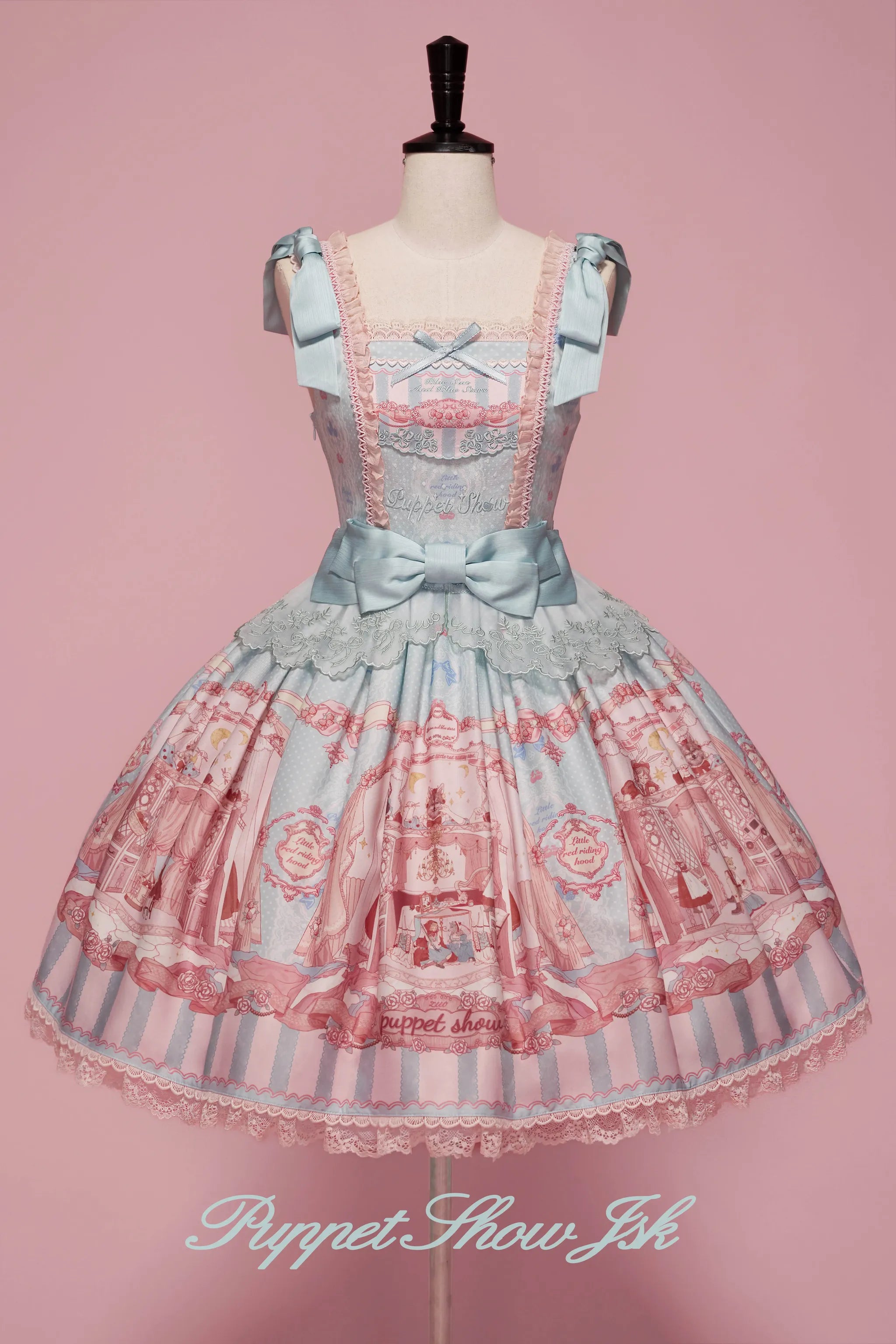Puppet Show - Doll-like Lolita Embroidered Collar JSK, Puppet Show Print (2XL L M S XL) 45823:864717