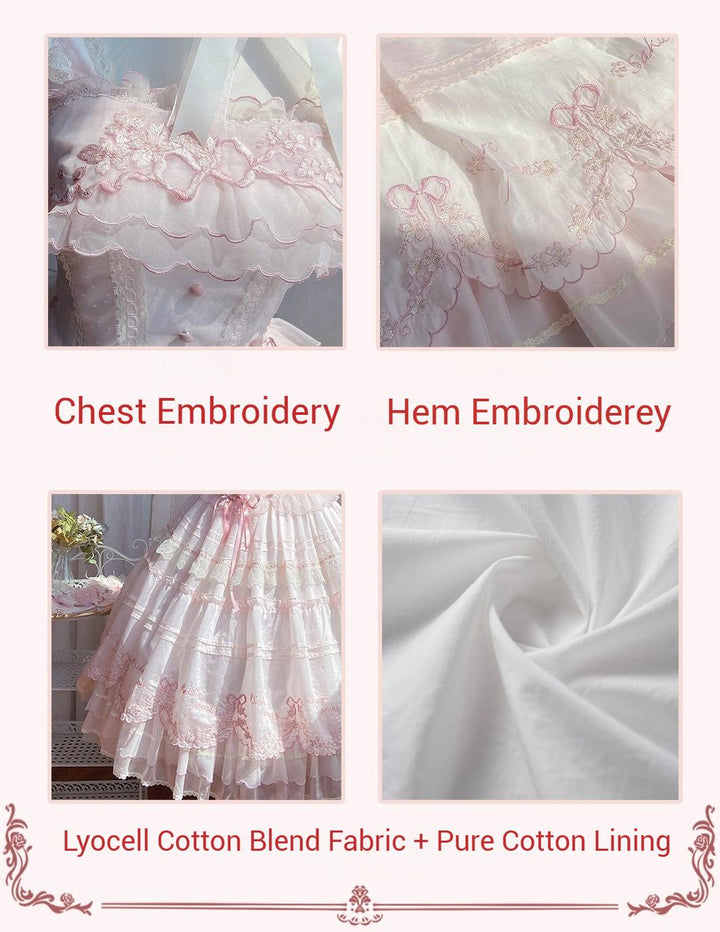 MieYe - Cherry Blossom - Pink Sweet Lolita Tiered Dress 43397:775377
