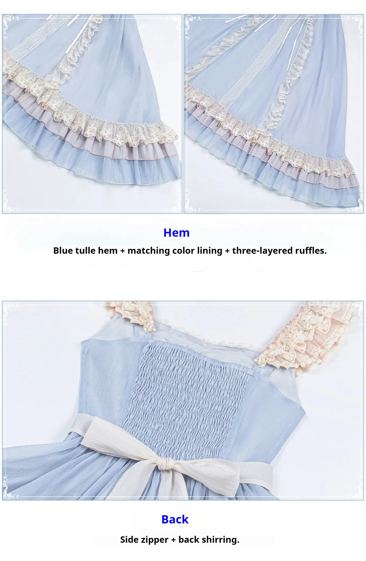 Island Diary - Classic Lolita Flutter Sleeve JSK Dress, Ruffled Lace 45533:855937