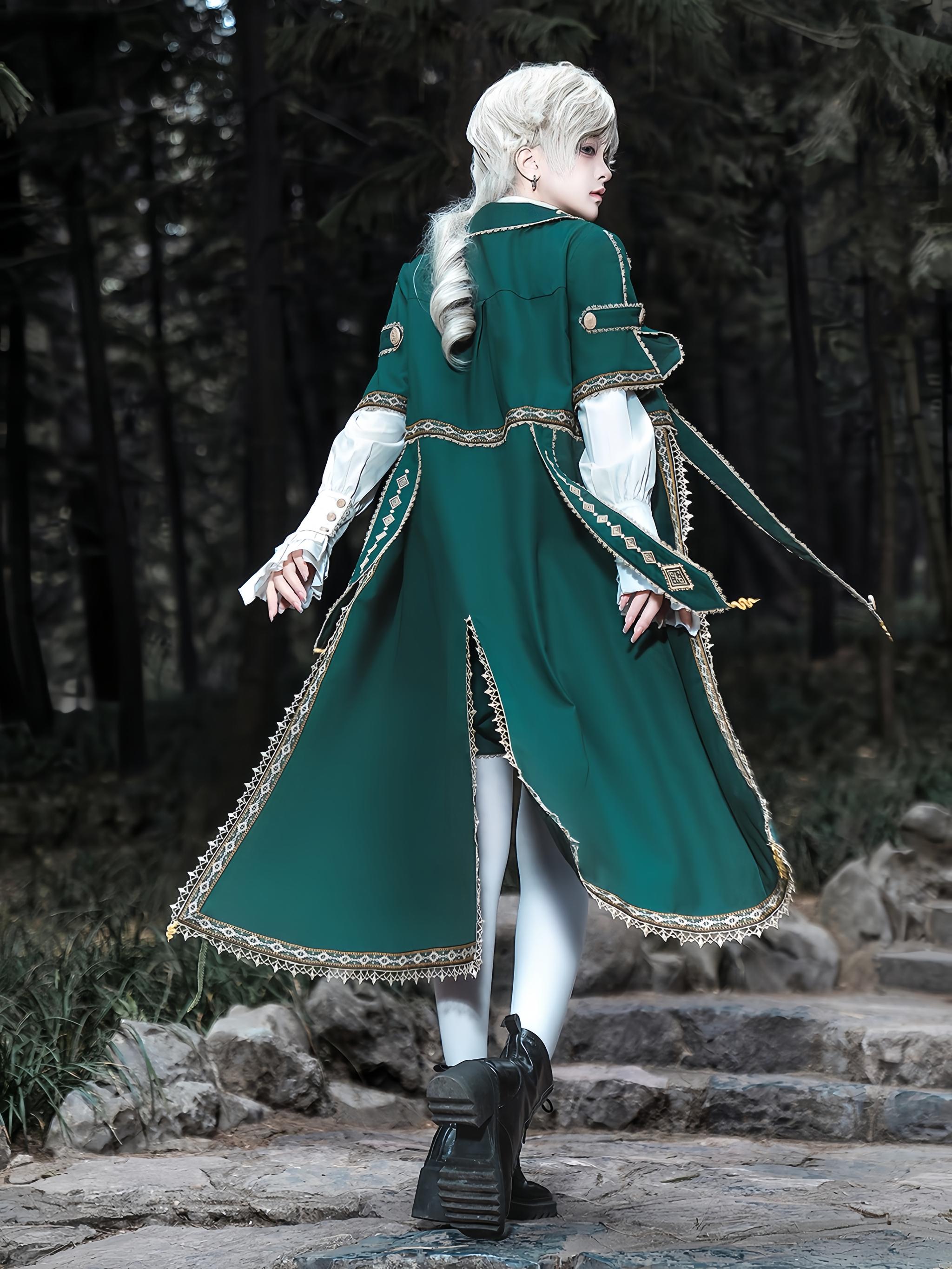 Ouji Lolita Shorts Suit Military Lolita Coat and Shirt