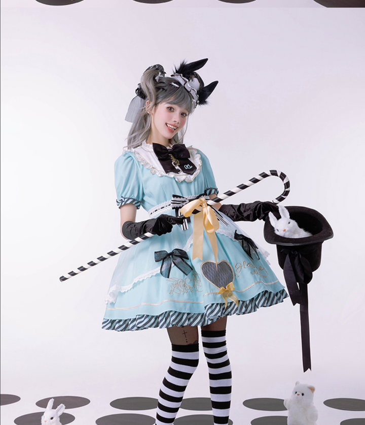 Confession Balloon~Alice in Wonderland~IP Collab Sweet Lolita OP Dress and KC