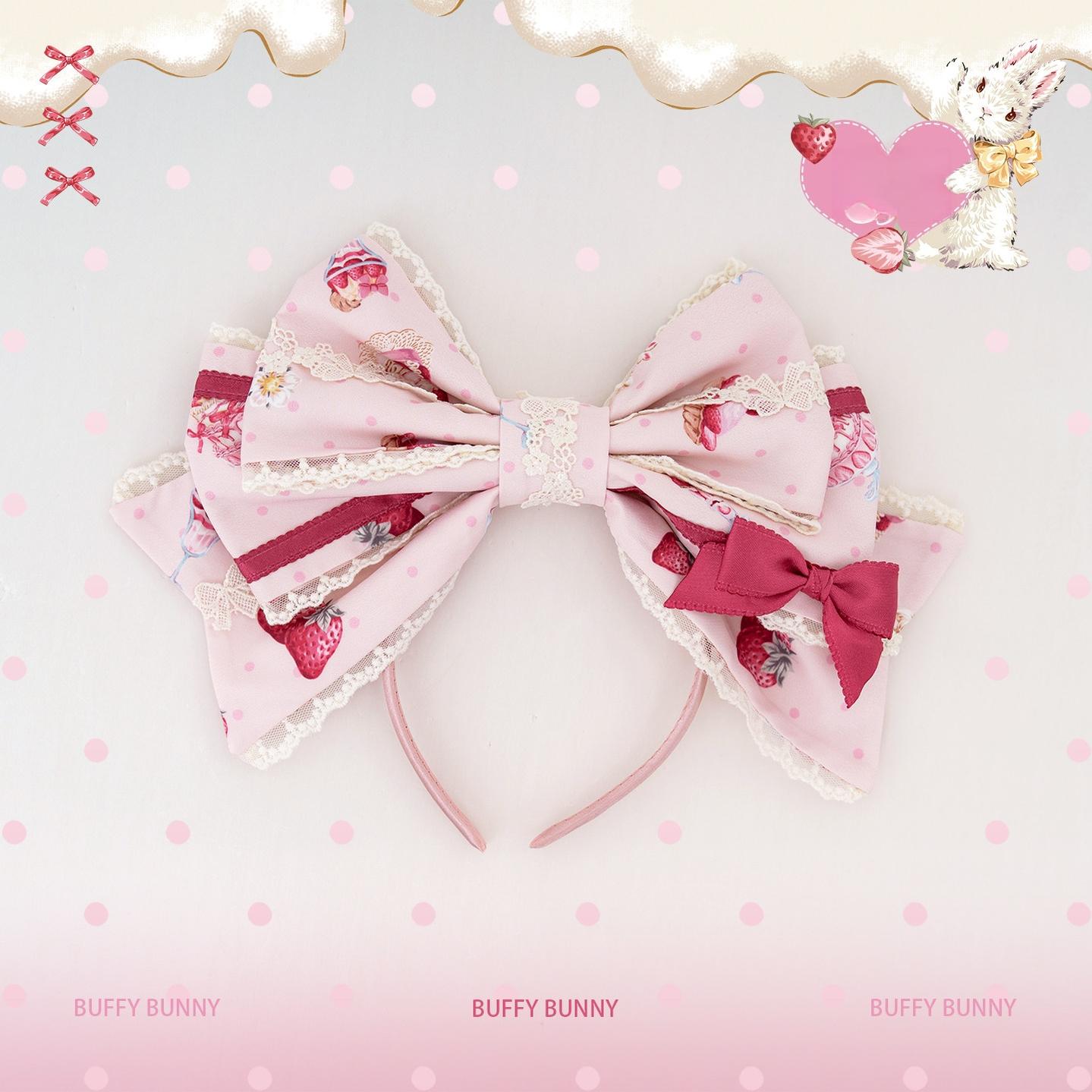 Bavarois Dessert Bunny - Sweet Lolita Strawberry Print JSK Dress 45546:855047