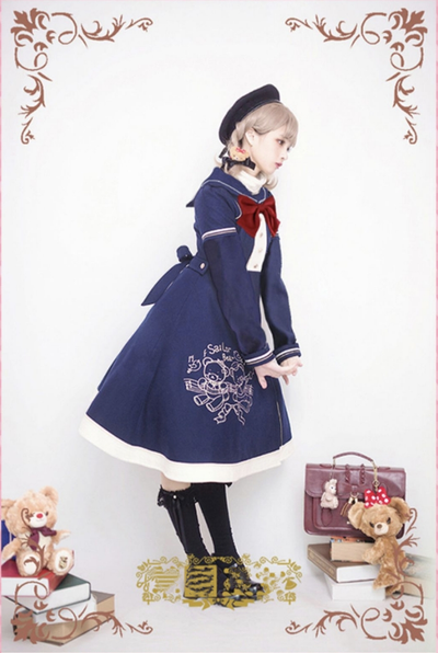 Strawberry Witch~Christmas Winter Lolita Coat New Year Embroidery Woolen Overcoat   
