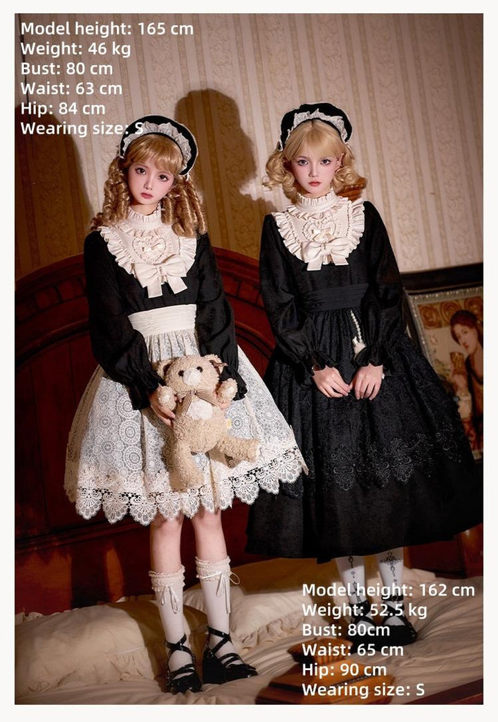 With PUJI~Twilight Choir~Twin Lolita OP Suit Loose Version Dress with Apron