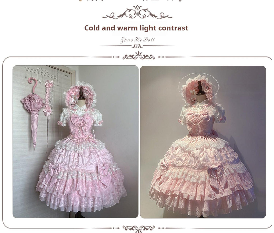 Mengfuzi~Showa Doll~Old School Lolita JSK Dress Tiered Skirt 41772:713864