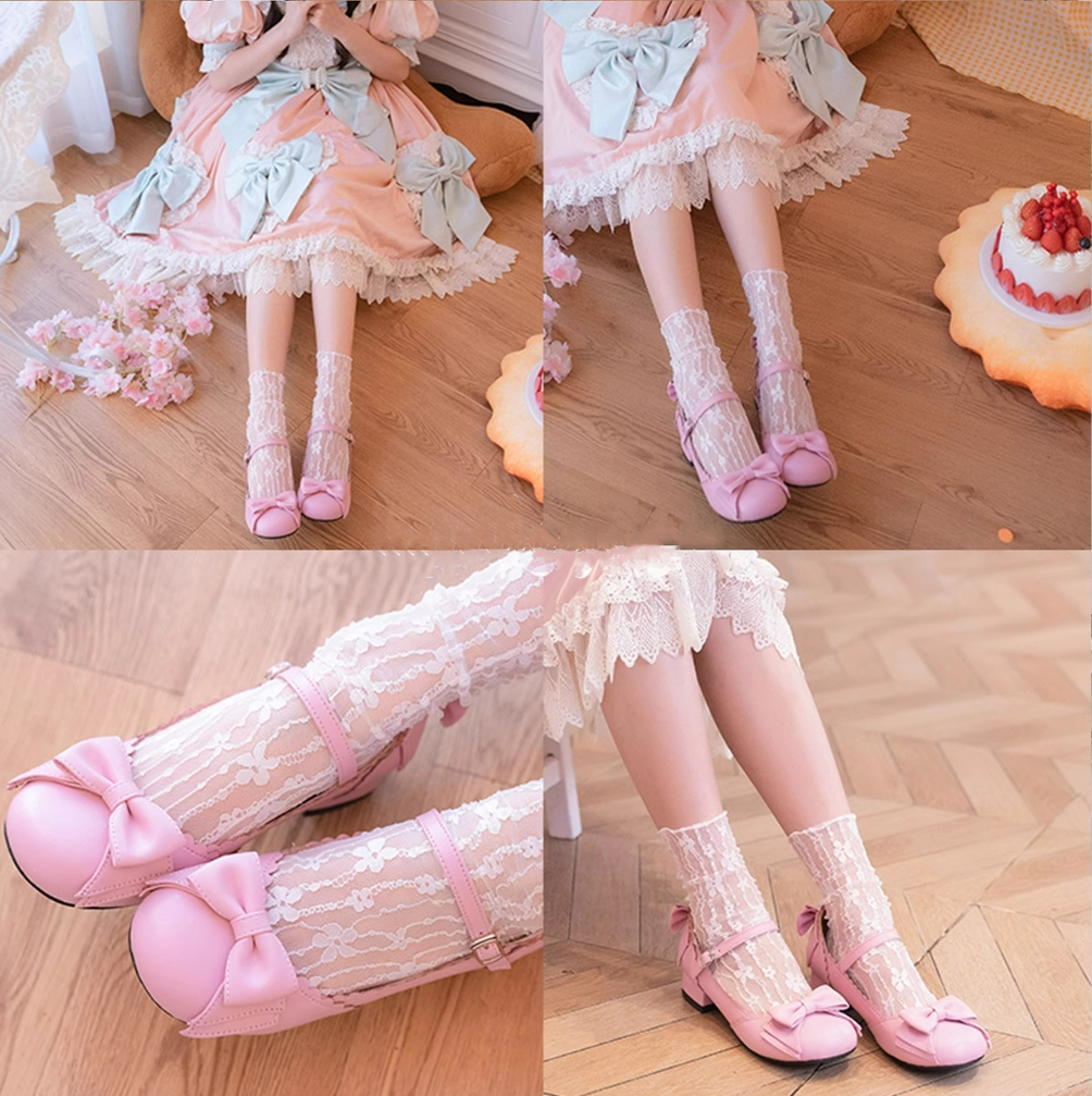Sosic~Round Toe Lolita Shoes Sweet Bow Design Size 33-41 4592:578970