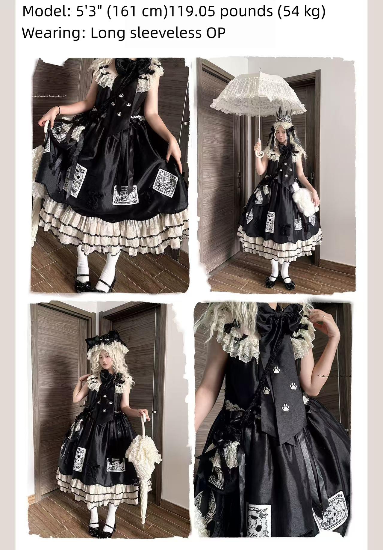 MEEKWIND - My Little Kitten - Doll-Like Lolita OP, Detachable Waist Ties 44223:799421