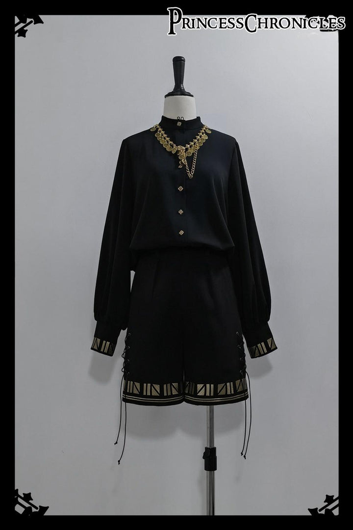 Princess Chronicles~Black Cat~Ouji Lolita Shorts with Embroidered Straight Leg 42388:738709