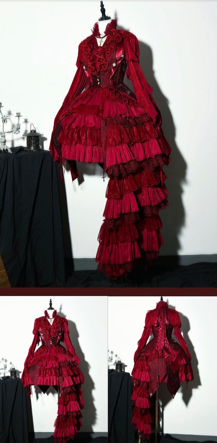 Genesis and Armageddon - Gothic Lolita High-low Hem Shirt, Boning SK