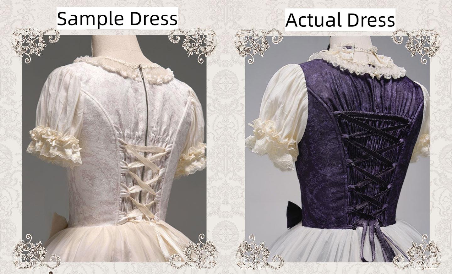 Clockwork Doll - Gothic Lolita Printed Dress, Lace & Bows 45186:839430