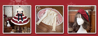 Alice Girl~Lolita Gingerbread Bear~Christmas Lolita Dress Red Jumper Dress   