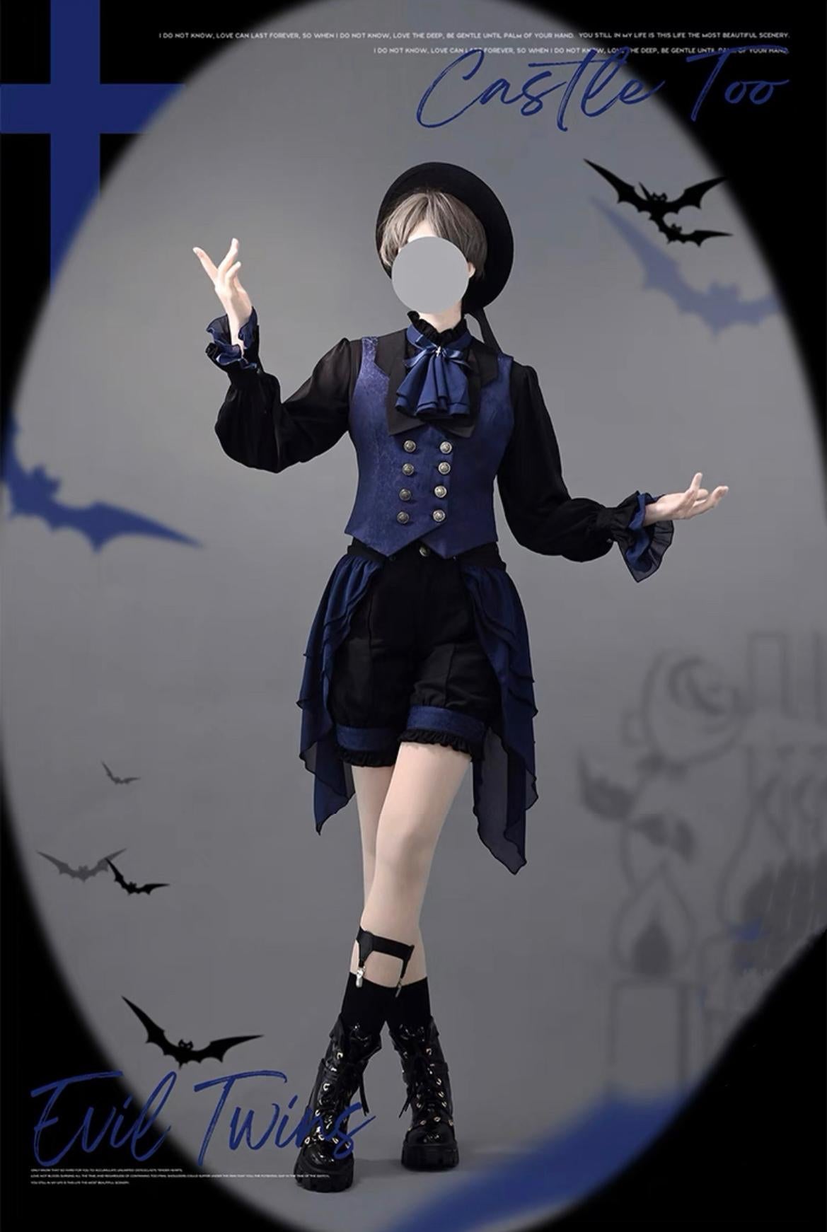 (BFM)CastleToo~Evil Twins~Ouji Lolita Dress Lolita Vest Shirt Shorts Skirt Set 32646:388764