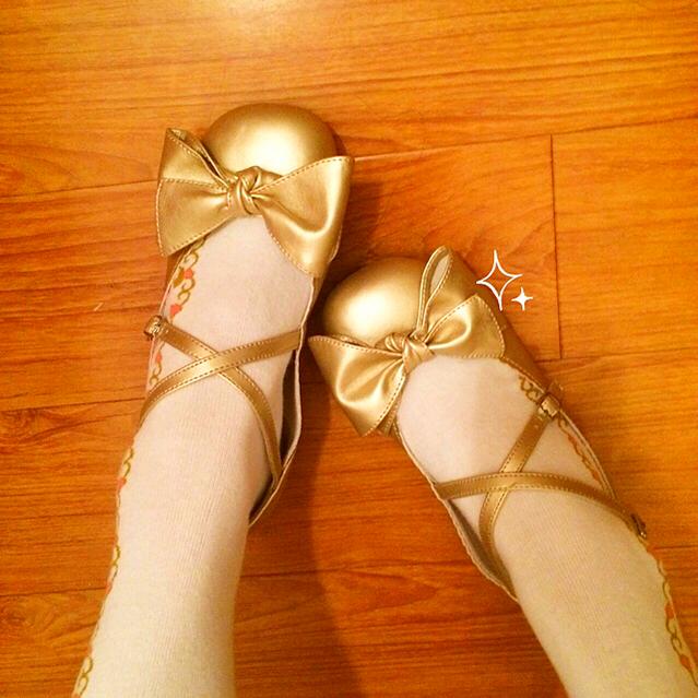 Sosic - Bow and Low Heel Cross Band Lolita Leather Shoes