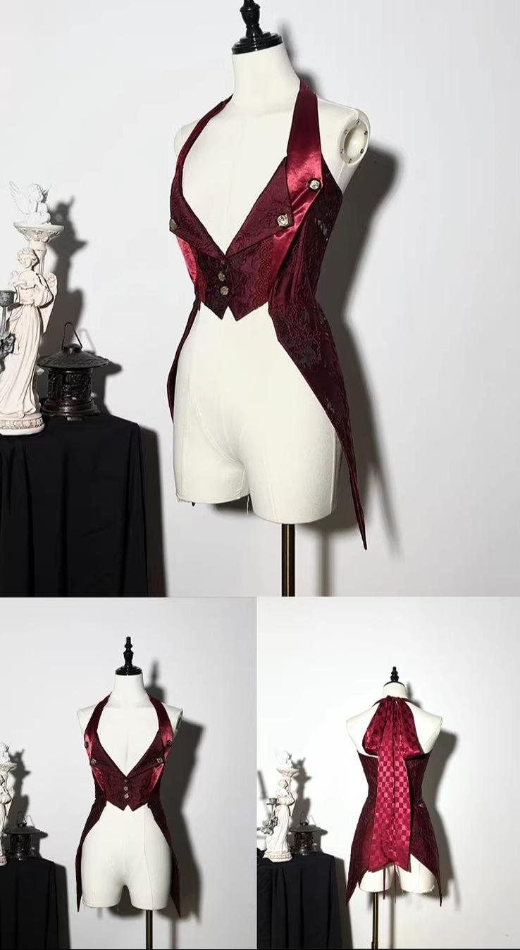 Genesis and Armageddon - Gothic Lolita High-low Hem Shirt, Boning SK 44737:820934