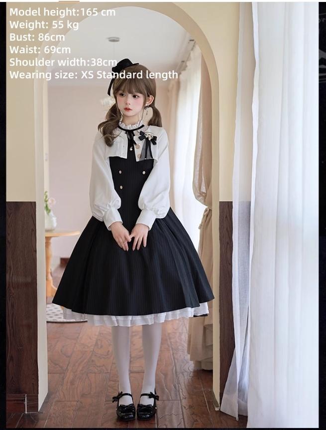 One Button~3.0 Star Astrologer~Classic Lolita JSK Stripe Eight-panel Lolita Skirt