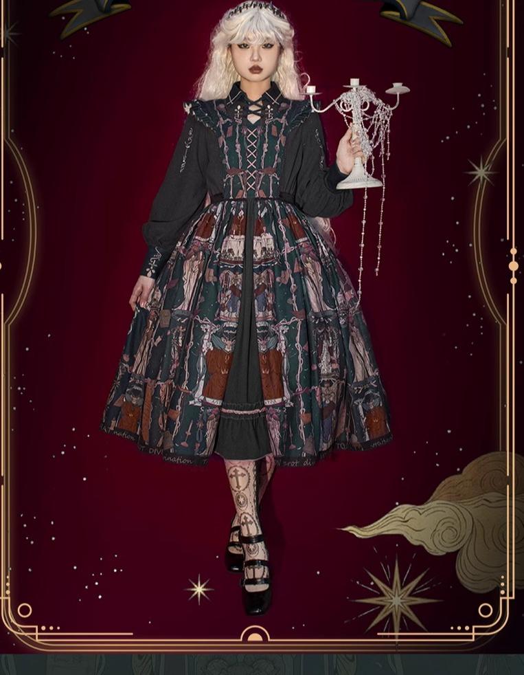 YingLuoFu~Tarot~Elegant Lolita Dress Classicl Court Style Lolita OP Salopette   