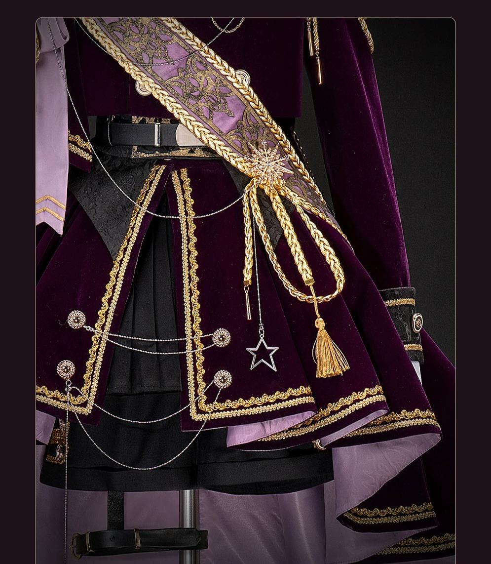 Canticle of Rites - Military Ouji Lolita Jacket & Shorts Set, Detachable Train 46053:873649