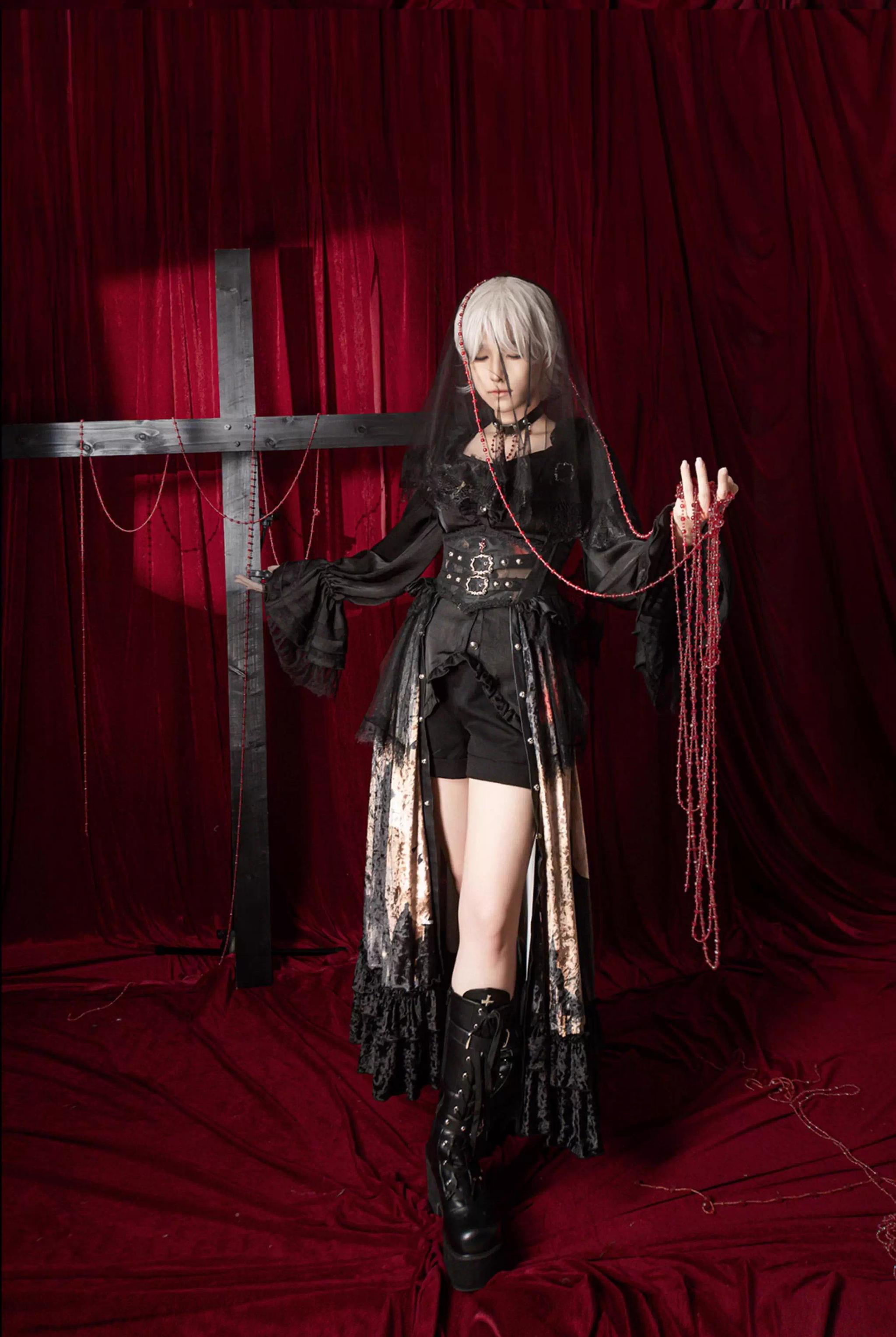 Caged Bird Hotel - Heretic Nun - Halloween Gothic Lolita JSK Dress & Blouse Set