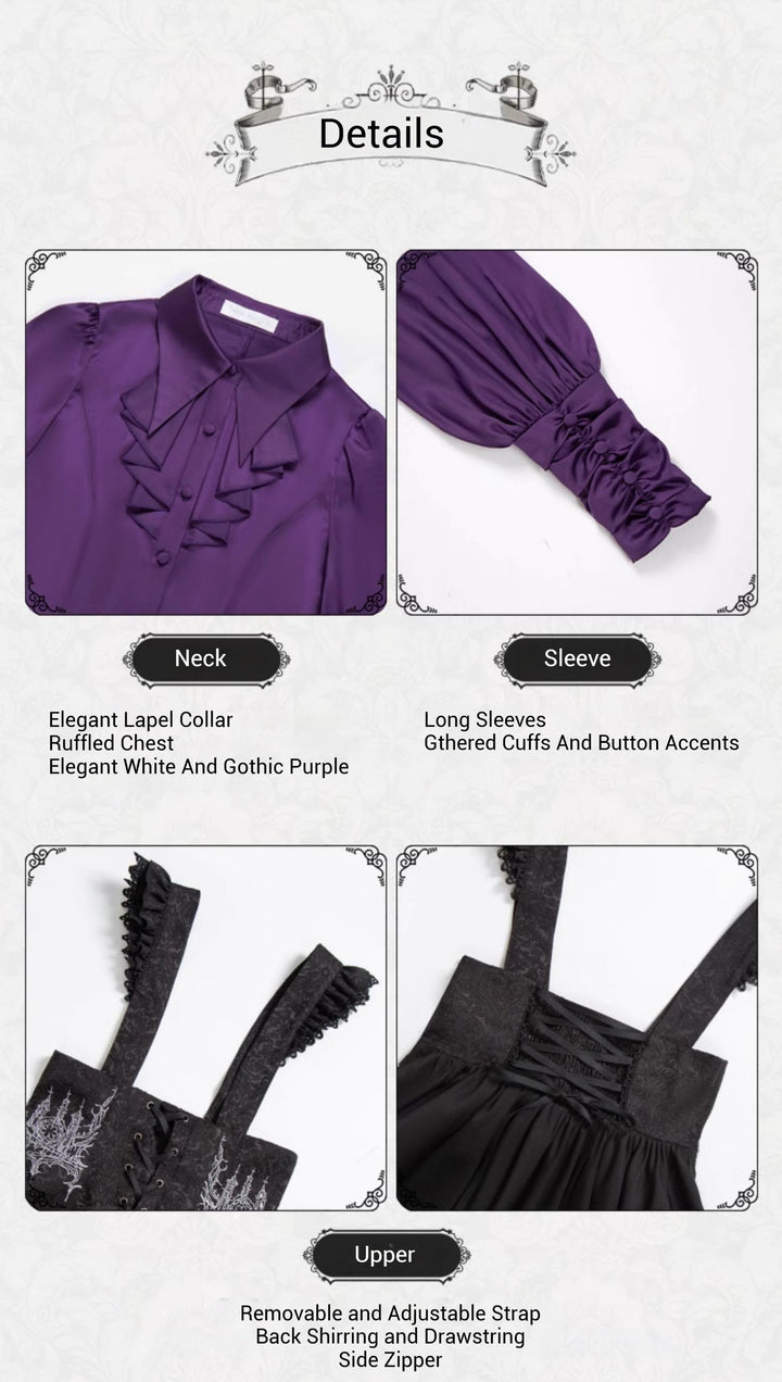 With PUJI~Thorny Night~Gothic Lolita Bust-supporting Skirt With Removable&Adjustable Strap 43203:770709
