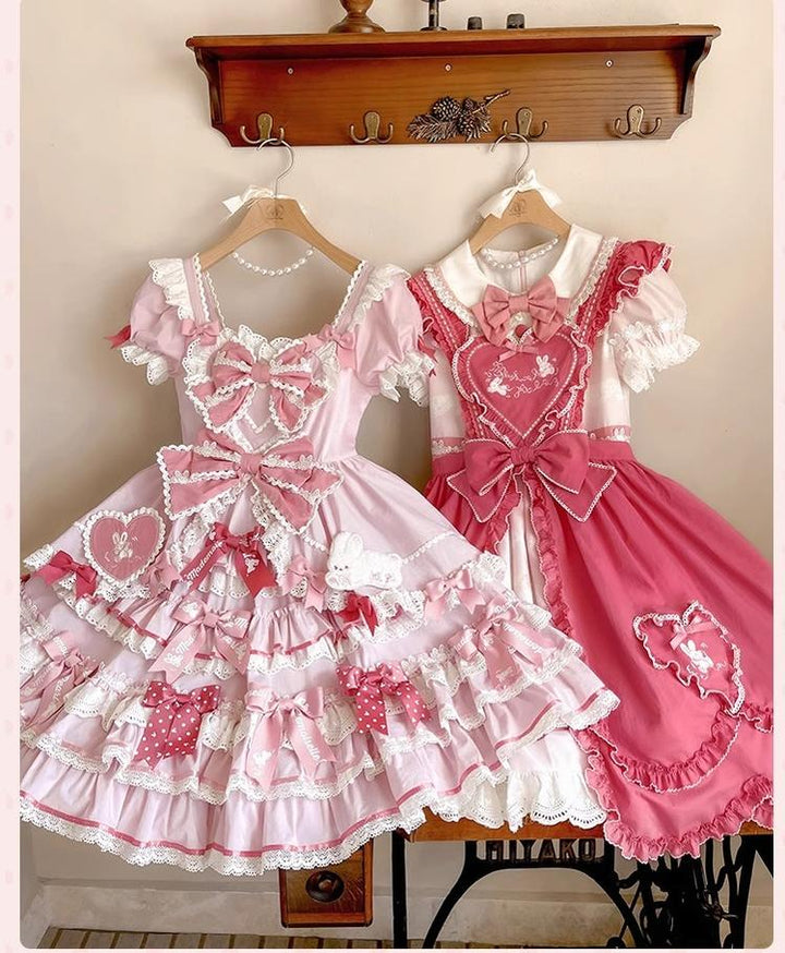 Mademoiselle Pearl~Bow Rabbit~IP Collab Sweet Lolita OP in Multiple Styles 43054:763945
