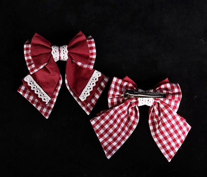 42Lolita Clearance Items Collection #6-Wine red hairpins from brand Alice Girl, free size  