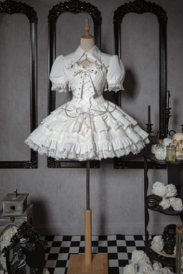 OCELOT~Contract Cross~Gothic and Elegant Lolita Short Dress S white (JSK only) 