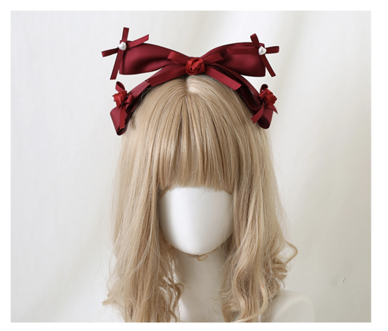 Xiaogui~Elegant Lolita Hairband Dark Red Headwear   