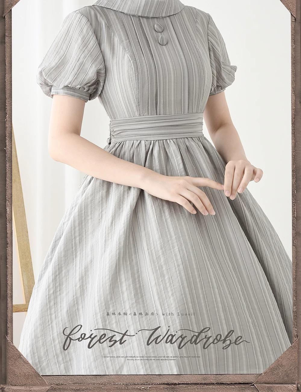 Forest Wardrobe~Forest Gallery~Classic Lolita OP Dress Country Style Tencel Dress   