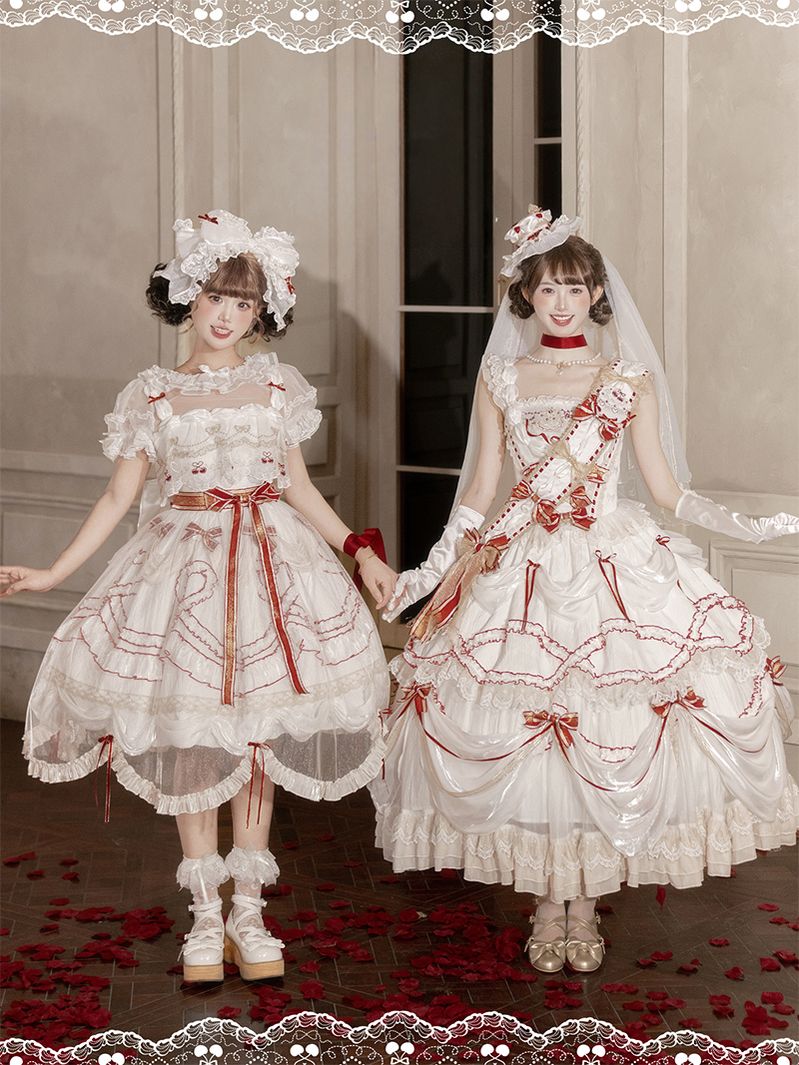 Cherry Cake - Tiered Sweet Lolita OP, Wedding Dress 44359:807120