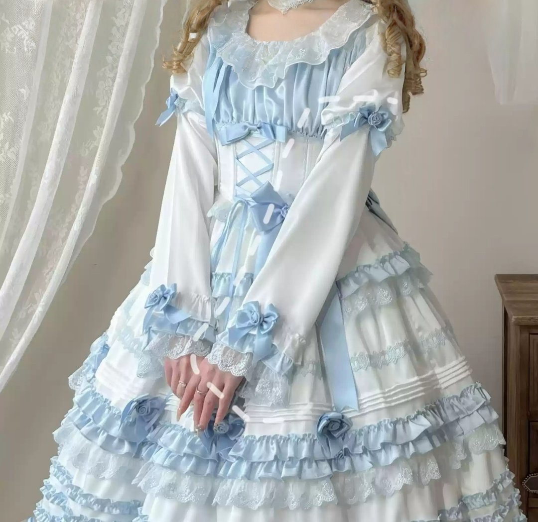 Uncle Wall Original~Stacked Black Currant~Gothic Lolita OP Dark Adjustable Lolita Dress (L M S) 39928:764574