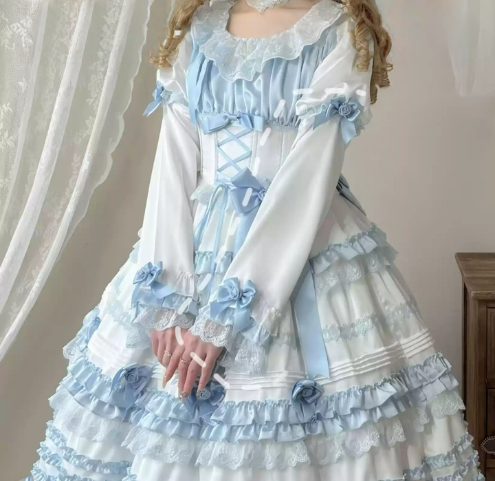 Uncle Wall Original~Stacked Black Currant~Gothic Lolita OP Dark Adjustable Lolita Dress (L M S) 39928:764574
