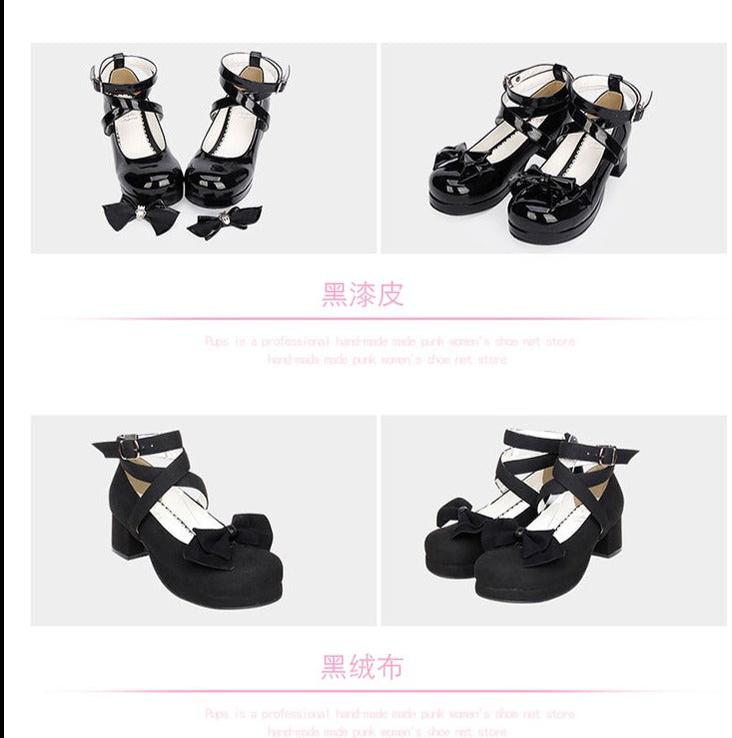 Angelic imprint - Sweet Lolita Shoes Round Toe Middle Heel