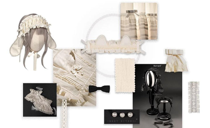 Kuroya~Dreamcatcher~Twin Lolita OP Set Bunny & Kitty Inspired Dress Suit 42987:761232